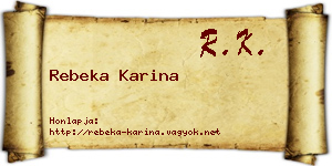 Rebeka Karina névjegykártya